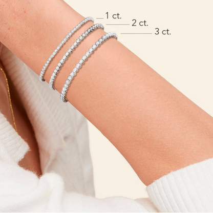 2CTW 7 inch Three Prong Lab Grown Diamond Tennis Bracelet