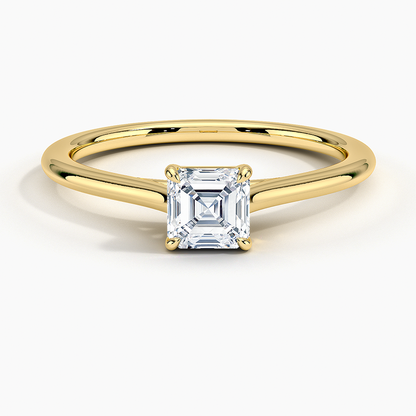 1/2Ct Asscher Lab Grown Diamond Gold Solitaire Ring