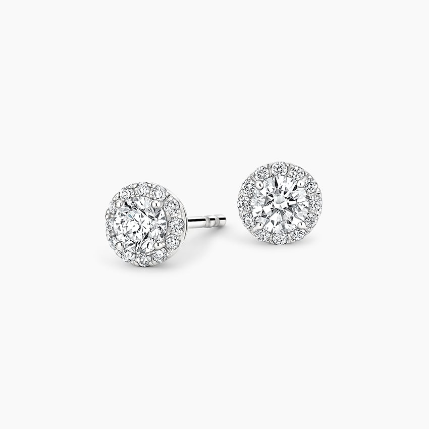 5/8 CTW Lab Grown Diamond Halo Stud Earrings