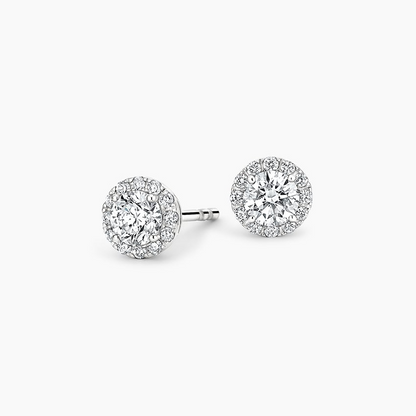 5/8 CTW Lab Grown Diamond Halo Stud Earrings