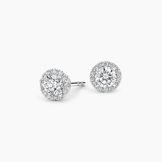 5/8 CTW Lab Grown Diamond Halo Stud Earrings