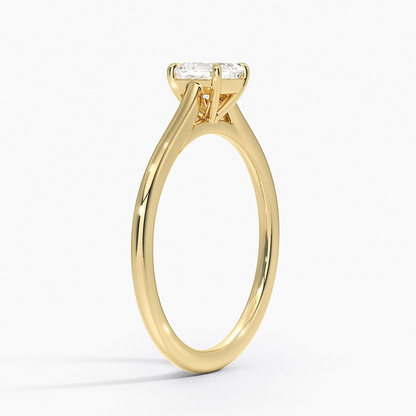 1/2Ct Asscher Lab Grown Diamond Gold Solitaire Ring