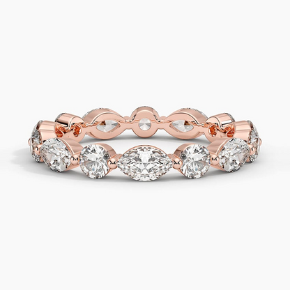 Marquise And Round Cut Lab Grown Diamond Eternity Wedding Band
