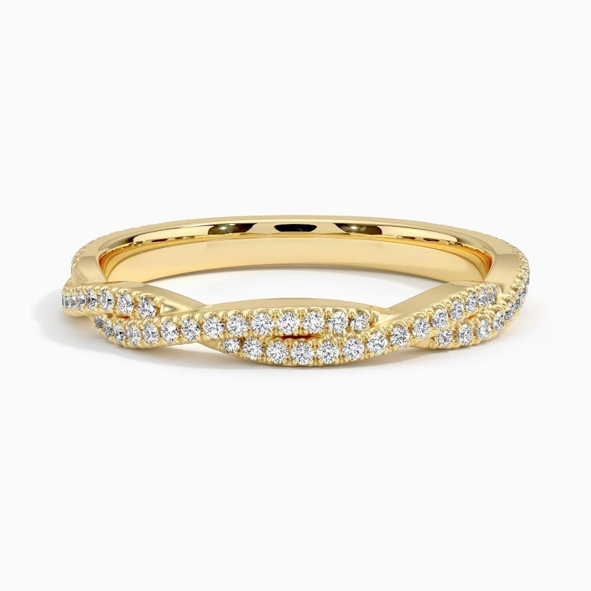 0.26CTW Lab Grown Diamond Twisted Simple Wedding Band
