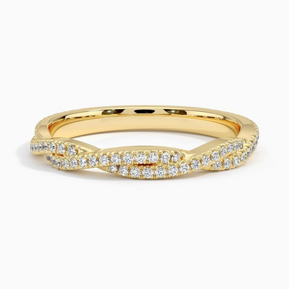 0.26CTW Lab Grown Diamond Twisted Simple Wedding Band