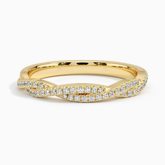 0.26CTW Lab Grown Diamond Twisted Simple Wedding Band