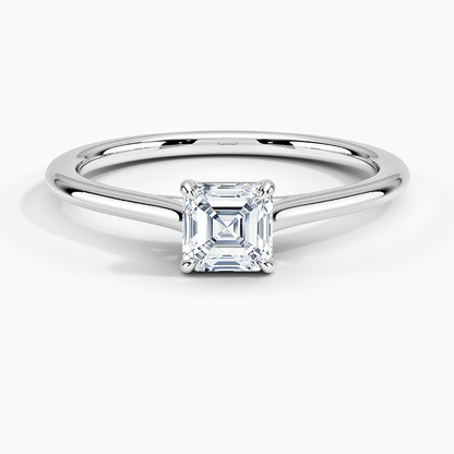 1/2Ct Asscher Lab Grown Diamond Gold Solitaire Ring
