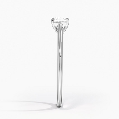1/2Ct Asscher Lab Grown Diamond Gold Solitaire Ring