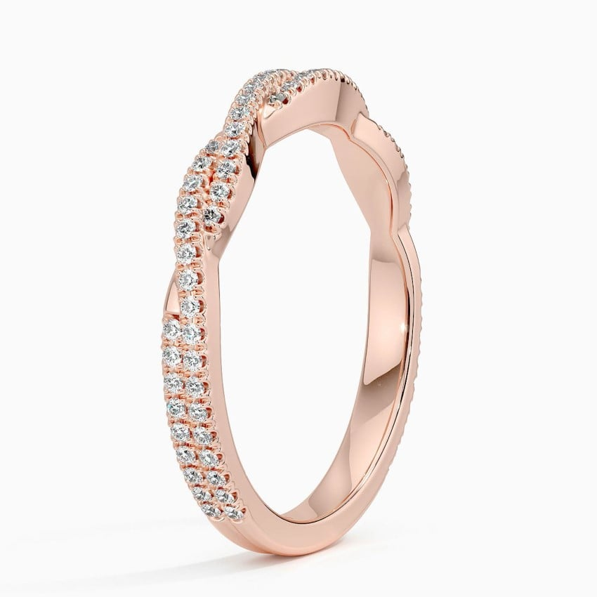 0.26CTW Lab Grown Diamond Twisted Simple Wedding Band