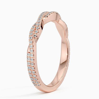 0.26CTW Lab Grown Diamond Twisted Simple Wedding Band