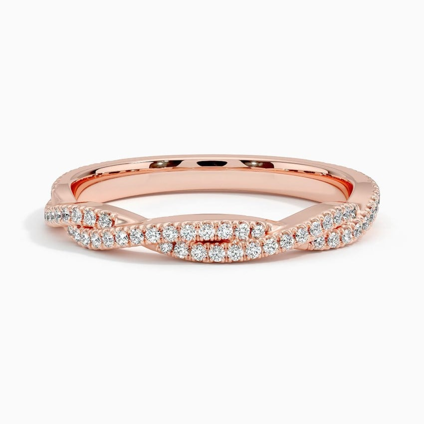 0.26CTW Lab Grown Diamond Twisted Simple Wedding Band