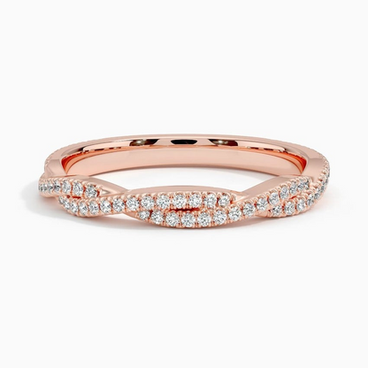 0.26CTW Lab Grown Diamond Twisted Simple Wedding Band