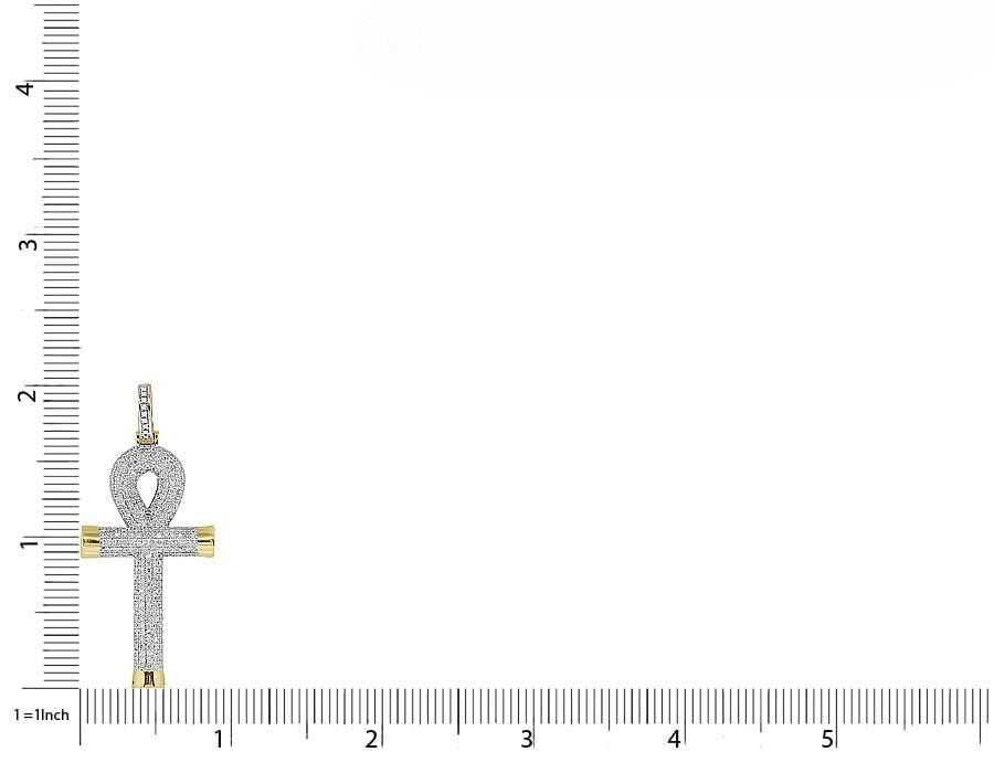10K Solid Gold Lab Grown Diamond Cross Pendant Charm