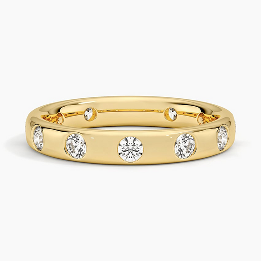 0.77CTW Lab Grown Diamond Flush Setting Wedding Band