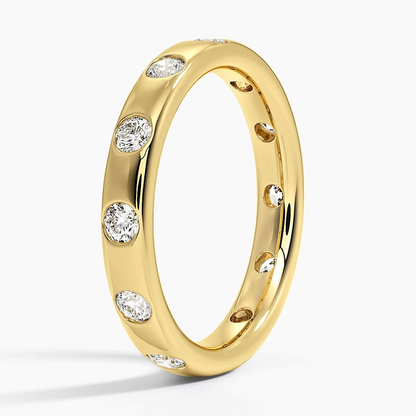 0.77CTW Lab Grown Diamond Flush Setting Wedding Band
