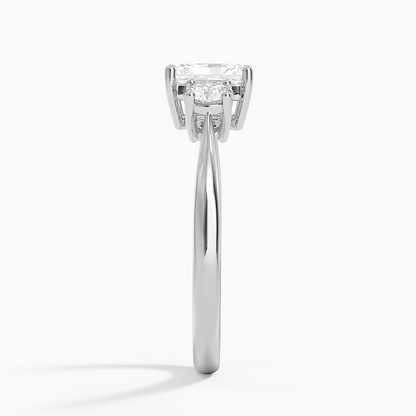 3/4 Radiant Lab Grown Diamond Three Stone Gold Ring