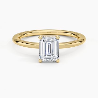 1Ct Emerald Lab Grown Diamond Gold Solitaire Ring
