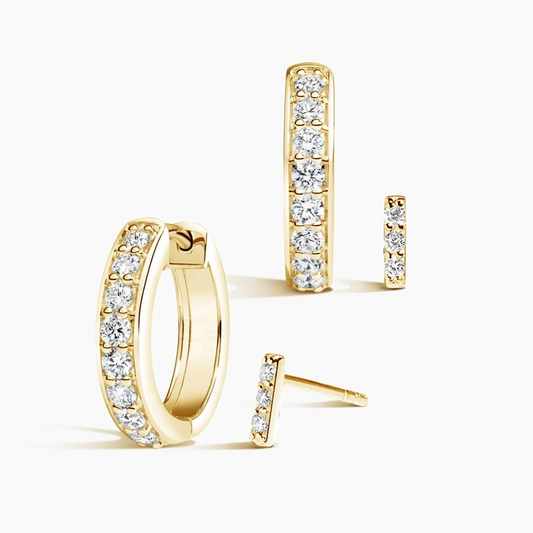Lab Grown Diamond Hoop and Stud Earring Set