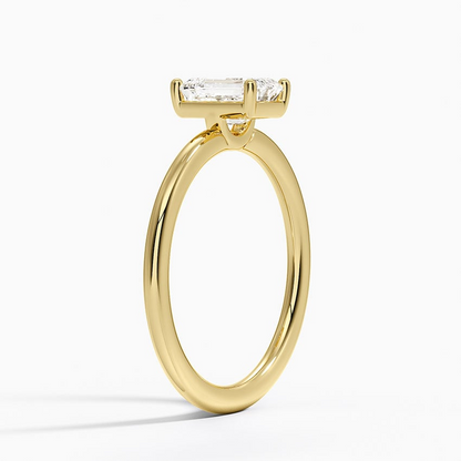 1Ct Emerald Lab Grown Diamond Gold Solitaire Ring
