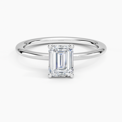 1Ct Emerald Lab Grown Diamond Gold Solitaire Ring