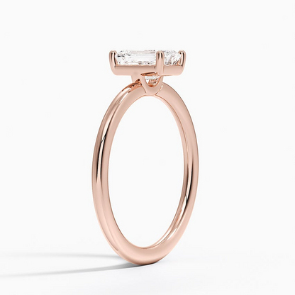 1Ct Emerald Lab Grown Diamond Gold Solitaire Ring