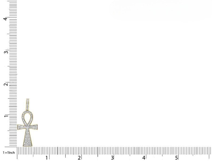 1.5 Inch Lab Grown Diamond Ankh Cross Pendant Charm