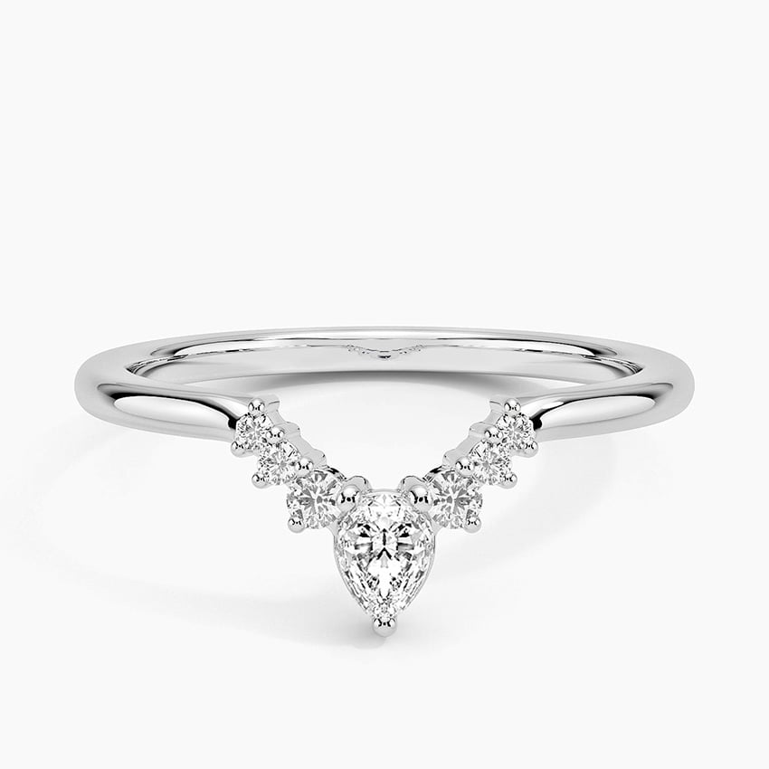 0.13CTW Lab Grown Diamond Cheveron Wedding Band