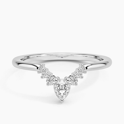 0.13CTW Lab Grown Diamond Cheveron Wedding Band
