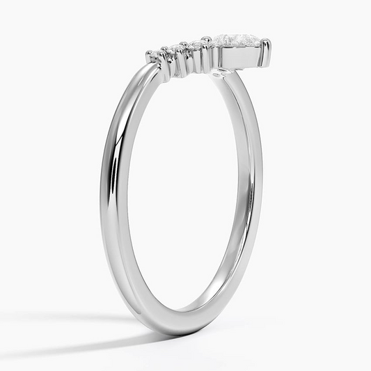 0.13CTW Lab Grown Diamond Cheveron Wedding Band