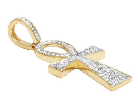 1.5 Inch Lab Grown Diamond Ankh Cross Pendant Charm
