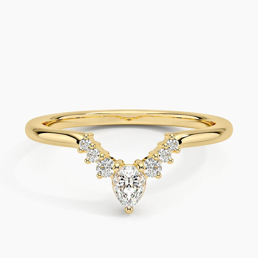 0.13CTW Lab Grown Diamond Cheveron Wedding Band