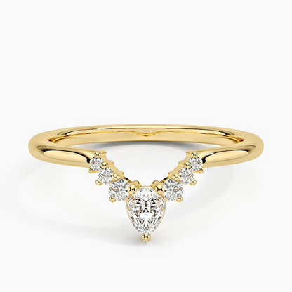 0.13CTW Lab Grown Diamond Cheveron Wedding Band