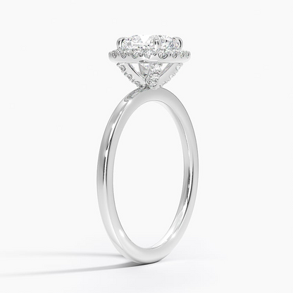 11/4Ct Cushion Lab Grown Diamond Gold Halo Engagement Ring