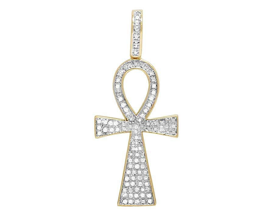 1.5 Inch Lab Grown Diamond Ankh Cross Pendant Charm