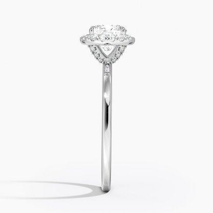 11/4Ct Cushion Lab Grown Diamond Gold Halo Engagement Ring