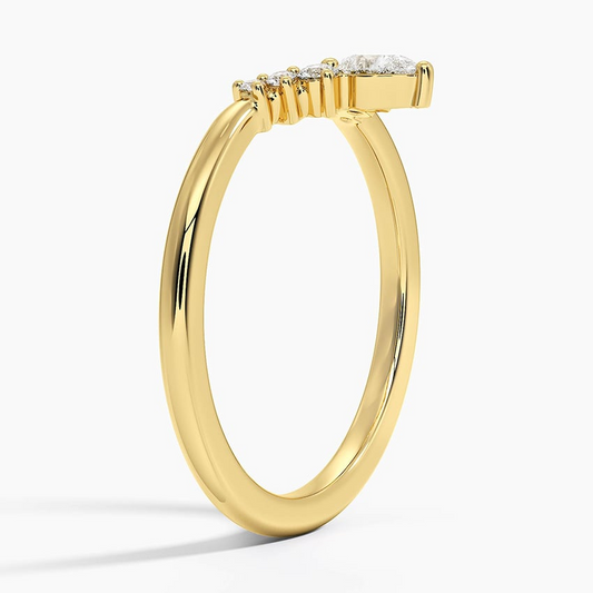 0.13CTW Lab Grown Diamond Cheveron Wedding Band
