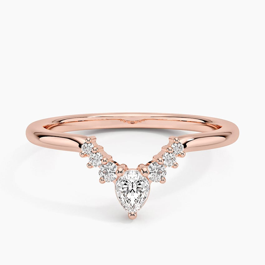 0.13CTW Lab Grown Diamond Cheveron Wedding Band