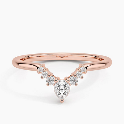 0.13CTW Lab Grown Diamond Cheveron Wedding Band