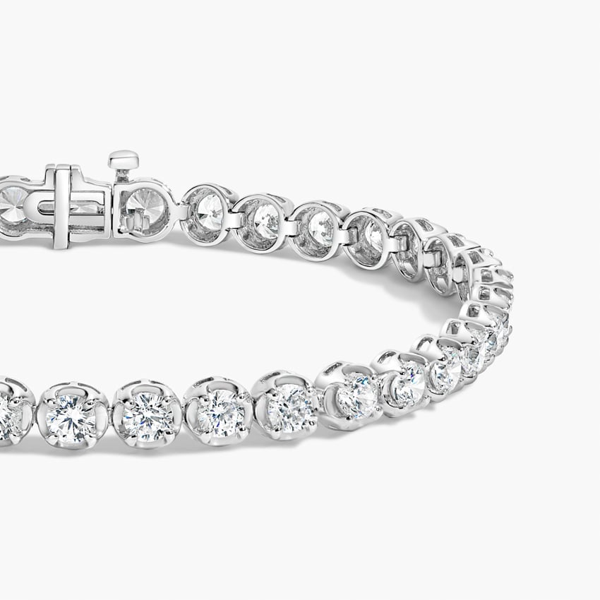7CTW 7 inch Round Lab Grown Diamond Simple Tennis Bracelet