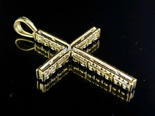1.45 CTW Lab Grown Diamond One Row Solitaire Cross Pendant