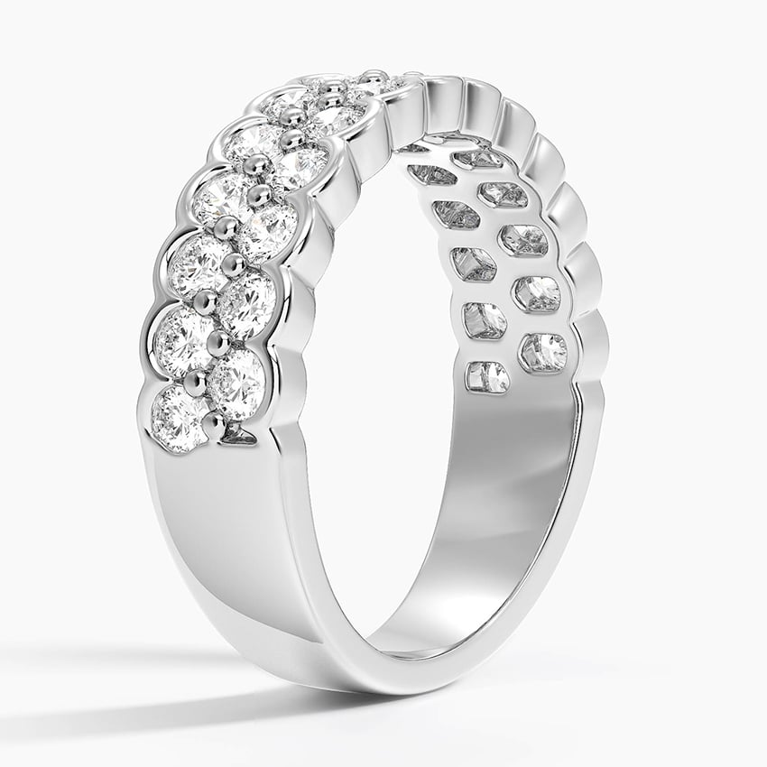 0.97CTW Lab Grown Diamond Semi Bezel Set Wedding Band