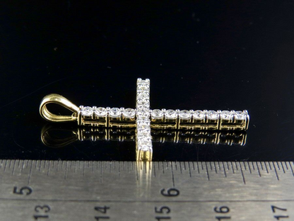 1.45 CTW Lab Grown Diamond One Row Solitaire Cross Pendant