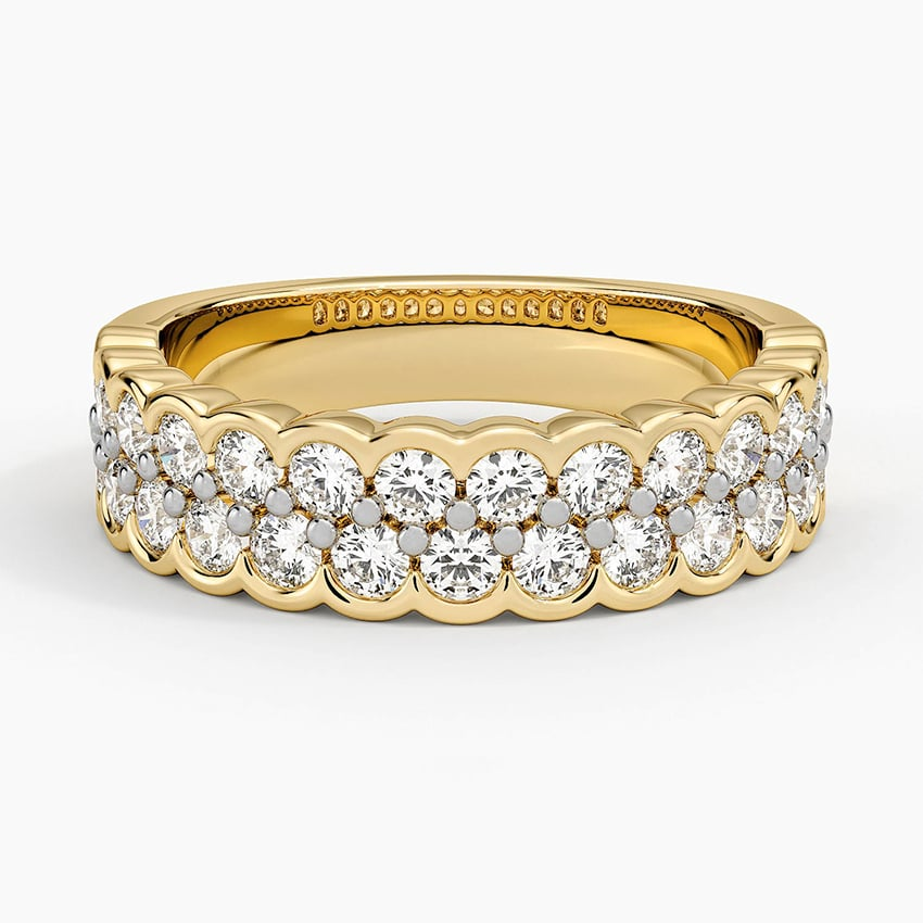 0.97CTW Lab Grown Diamond Semi Bezel Set Wedding Band