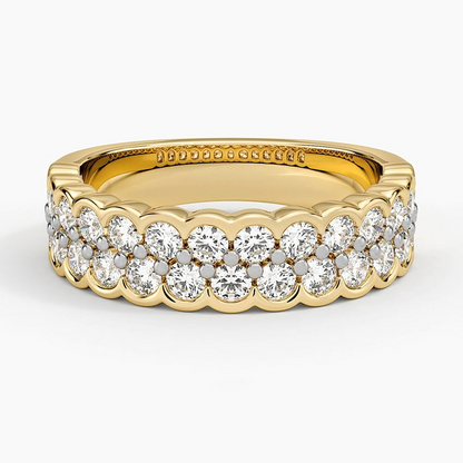 0.97CTW Lab Grown Diamond Semi Bezel Set Wedding Band