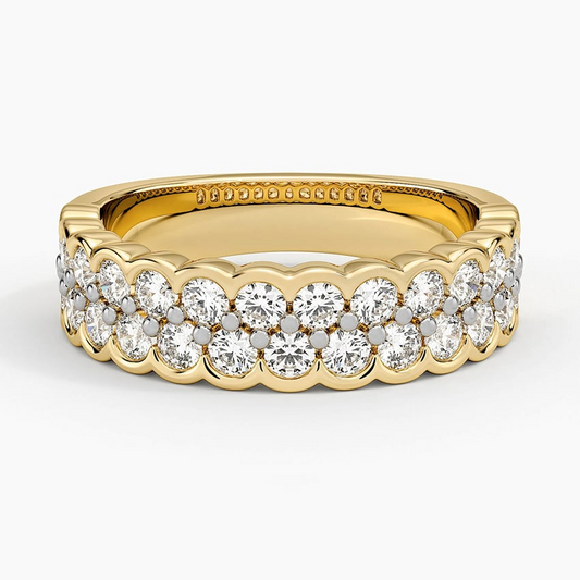 0.97CTW Lab Grown Diamond Semi Bezel Set Wedding Band