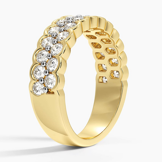 0.97CTW Lab Grown Diamond Semi Bezel Set Wedding Band