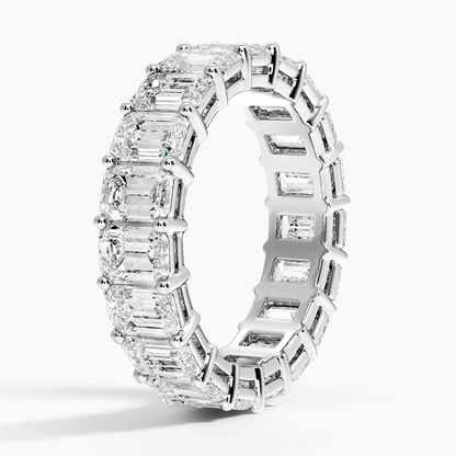 Emerald Cut Lab Grown Diamond Full Eternity Stacking Wedding Band