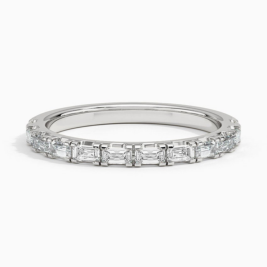 0.45 CTW Baguette Lab Grown Diamond 18k Solid Gold Diamond Wedding Band
