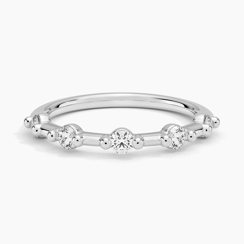 0.28CTW Lab Grown Diamond Prong Set 5 Stone Wedding Band