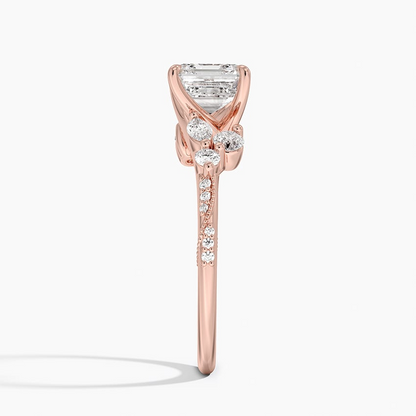 11/2Ct Asscher Lab Grown Diamond Gold Engagement Ring